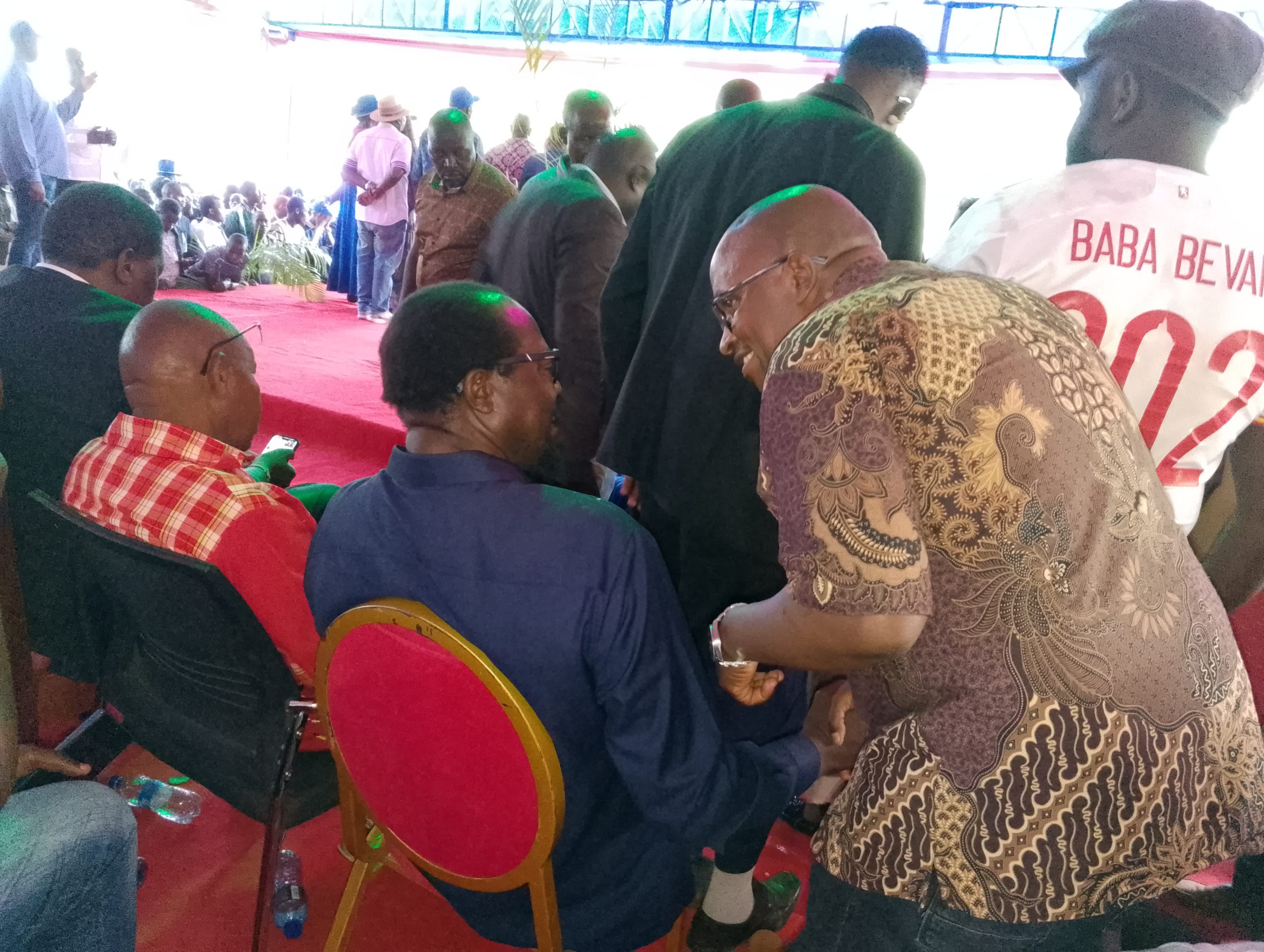Generali Fredrick Kimanga Reunites with Longtime Friend Wafula Wamunyinyi at Kalonzo Musyoka’s Declaration Event