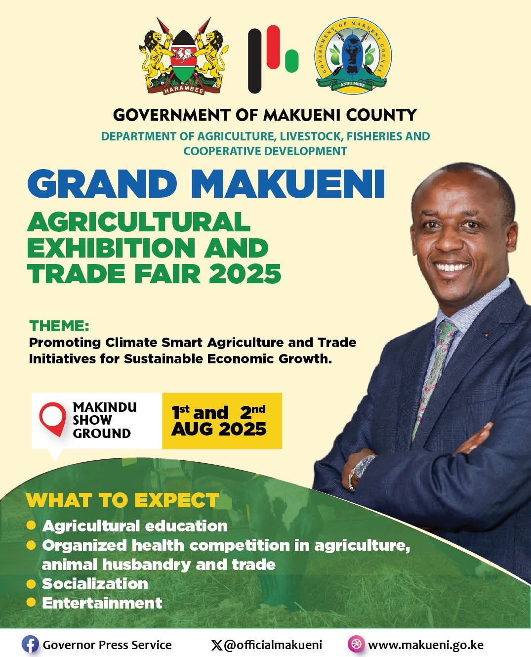 Makueni to Host National Agricultural and Trade Fair 2025: Exhibitor Registration Now Open