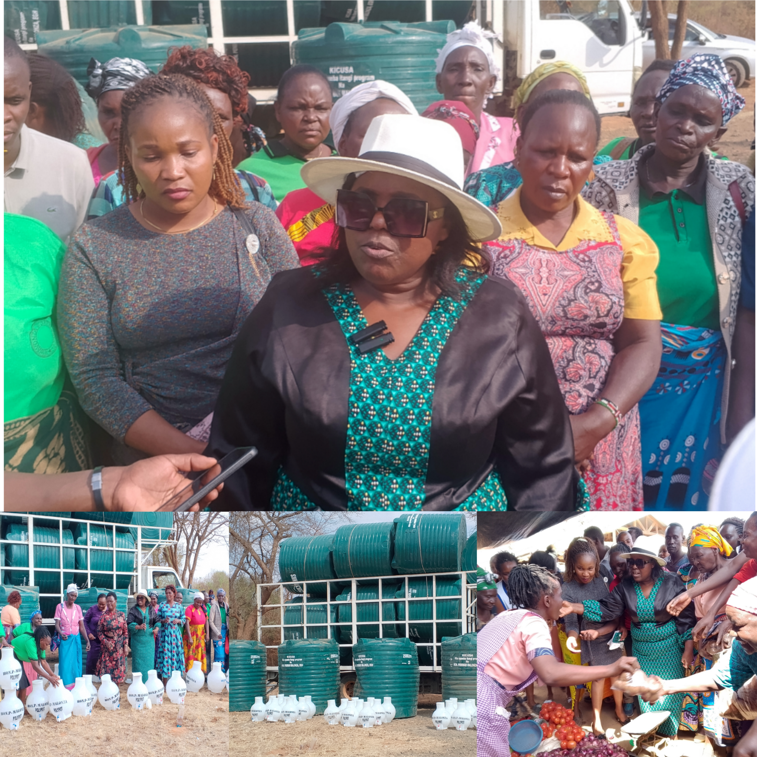 Former Minister Peninah Malonza Leads Third Phase of Water Tanks Distribution in Kitui Rural