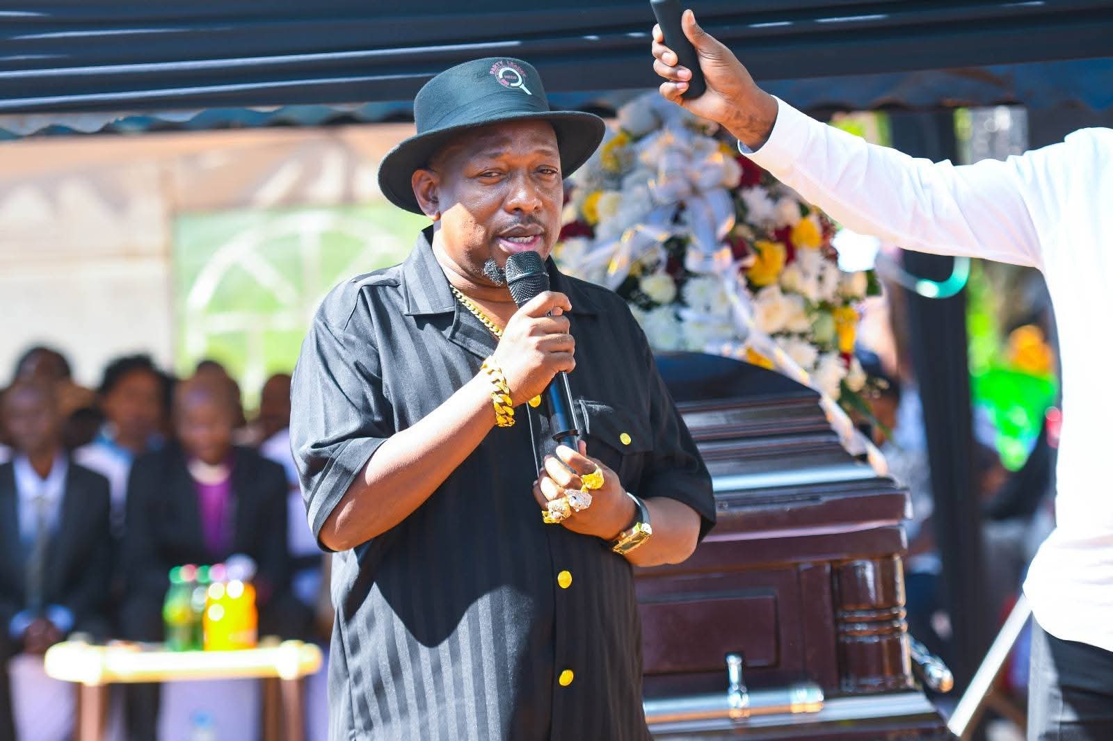 Sonko Delivers Emotional Tribute at Mwingi Burial, Urges Faith Amid Grief