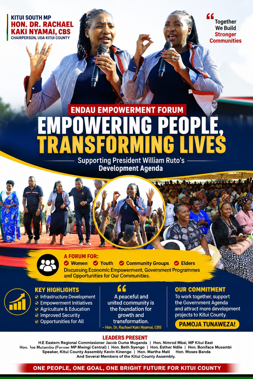 Dr. Rachael Kaki Nyamai Champions Ruto’s Development Agenda at Endau Empowerment Forum