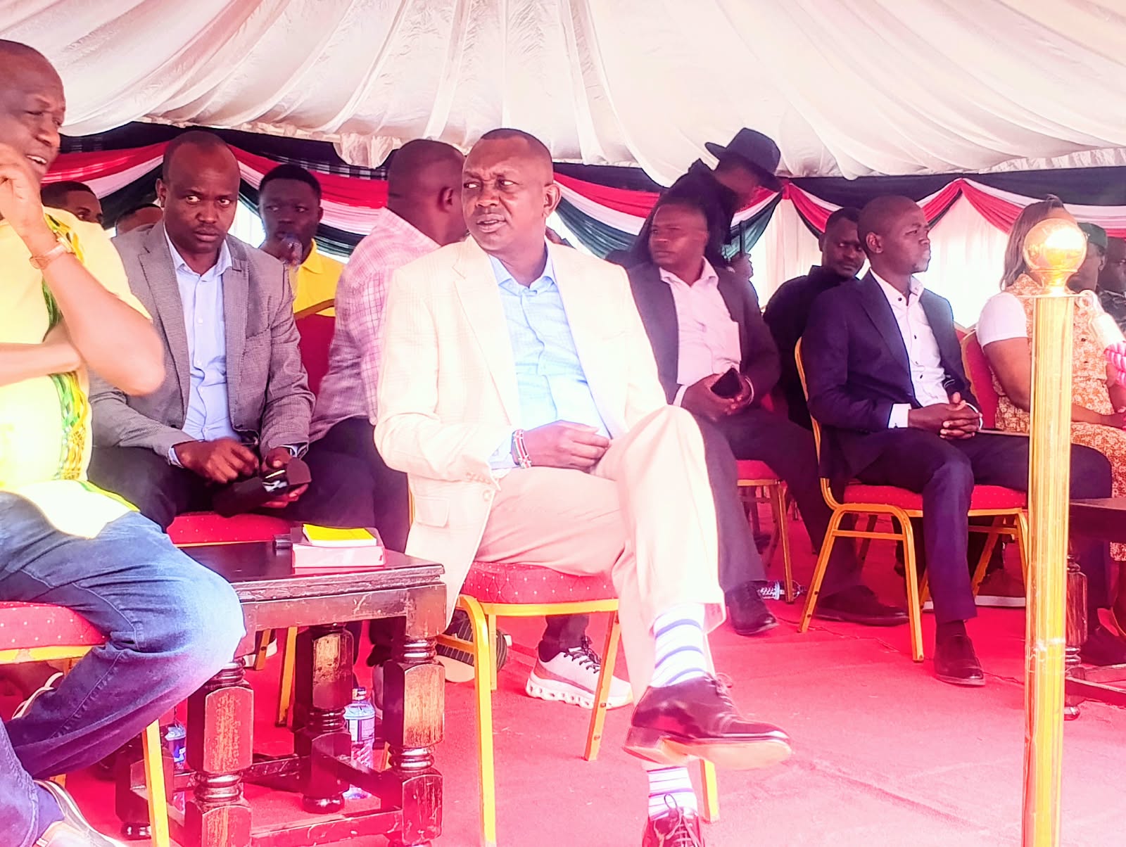 Eng. oscar sudi attends church service at aic makutano katangi  in machakos.
