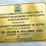 Governor Malombe Commissions 12 Solar Lights at Matinyani Market.
