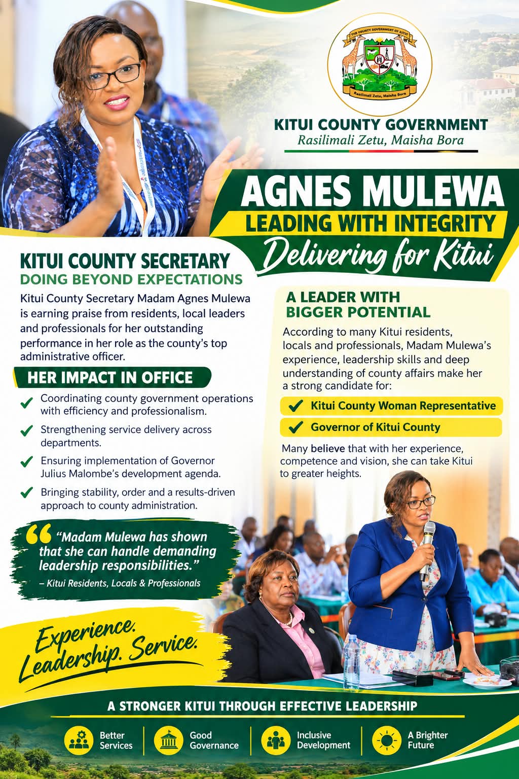 Agnes Mulewa’s performance earns praise as residents see bigger leadership potential Agnes Mulewa’s performance earns praise as residents see bigger leadership potential 