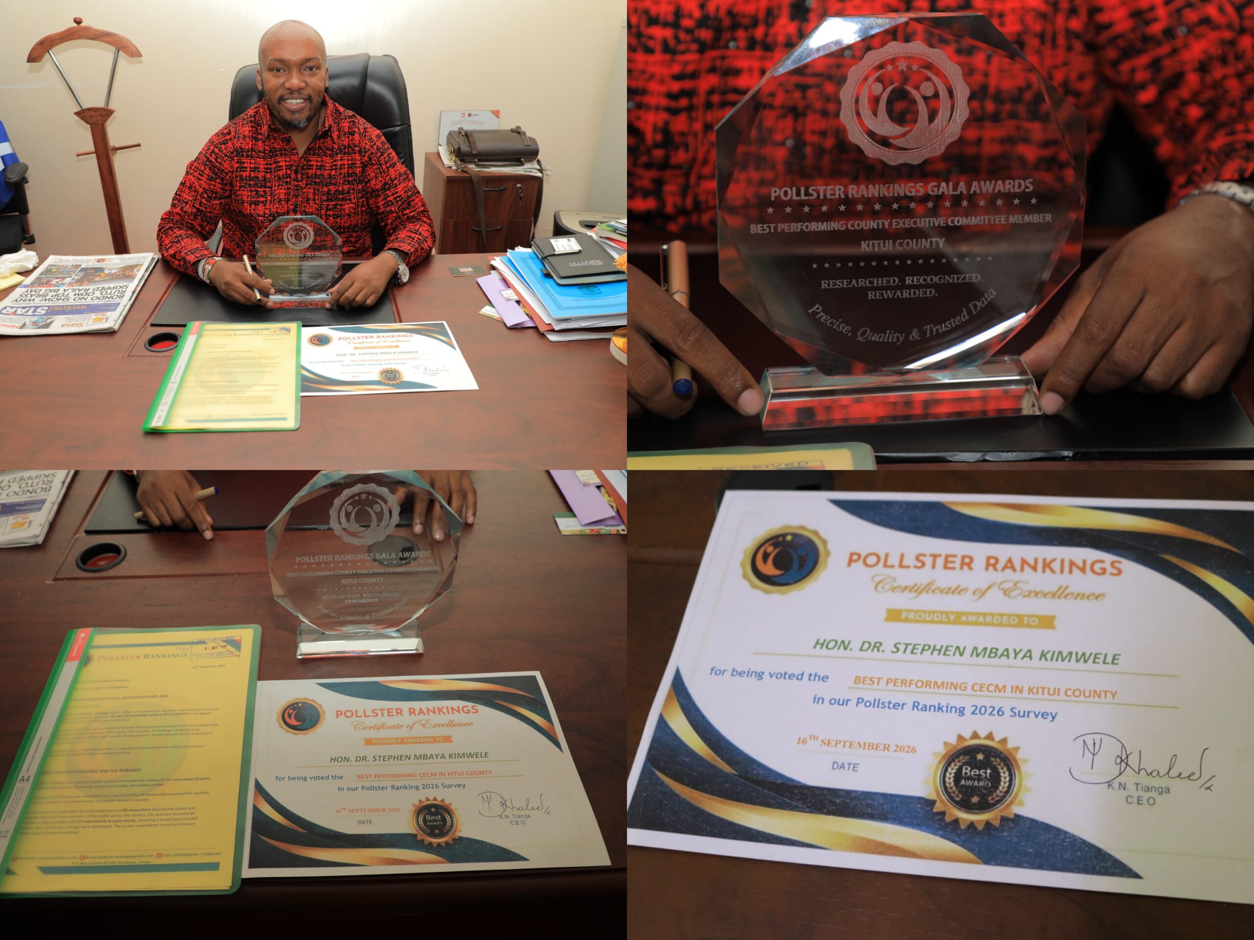 Dr. Mbaya Named Best-Performing CECM in Kitui County, Eyes Senate Seat